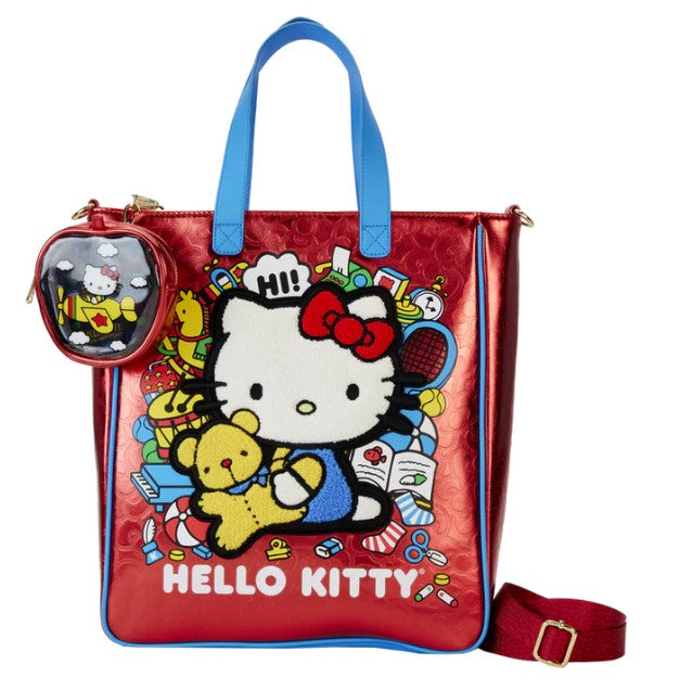 Loungefly Sanrio Hello Kitty 50th Anniversary Metallic Tote Bag with Coin Bag